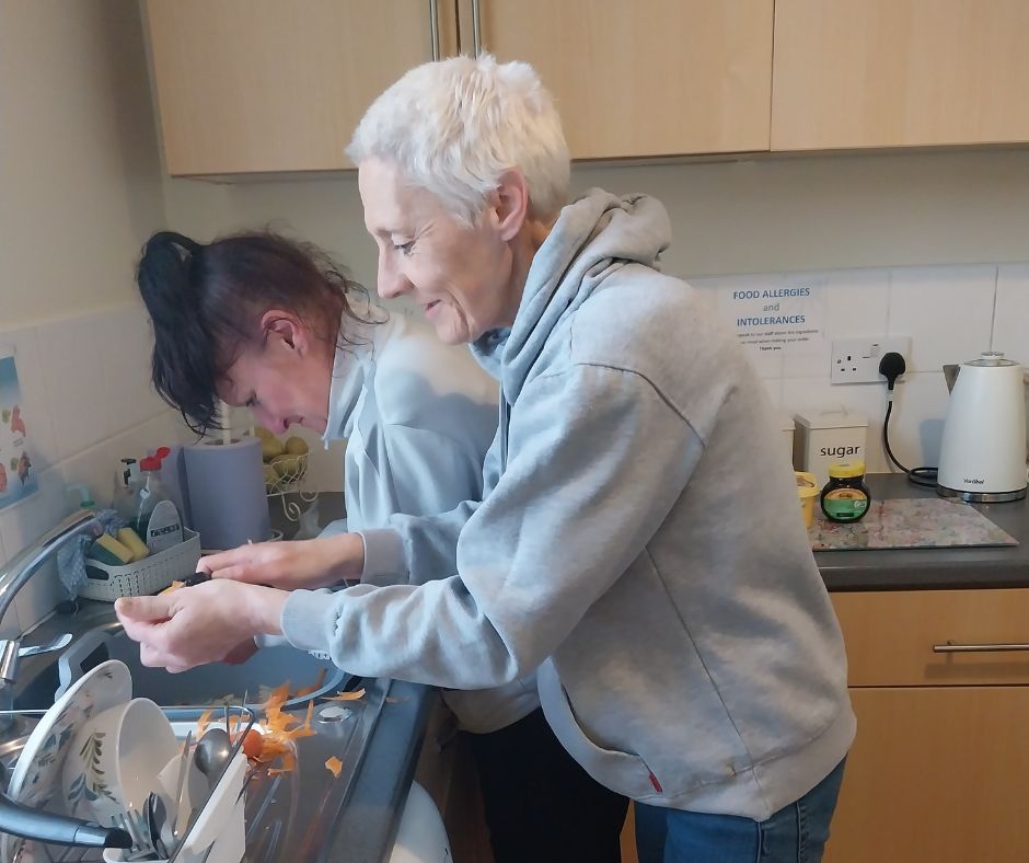 Our customers in the Orchid House preparing a meal.